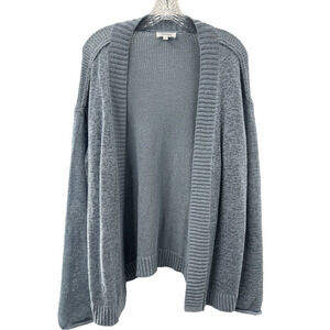 Haven Women's Tight Knit Open Front Light Blue Cardigan Sweater Size Medium